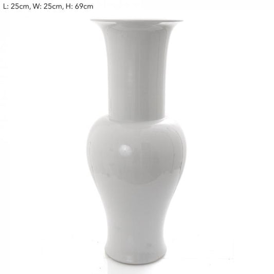 Dynasty Giant Vase 30x30x70 White-abc