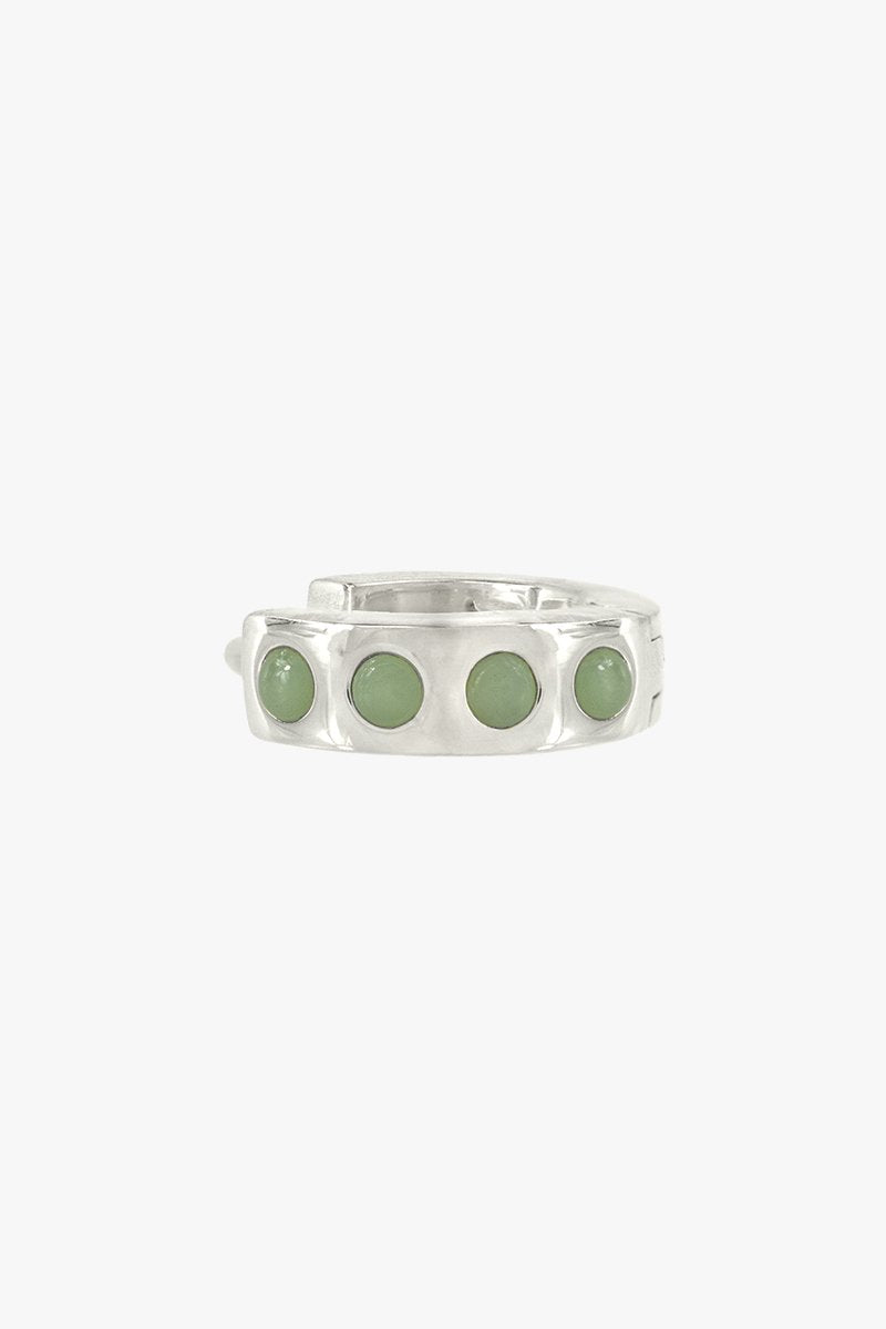 Ocean green huggie silver-abc
