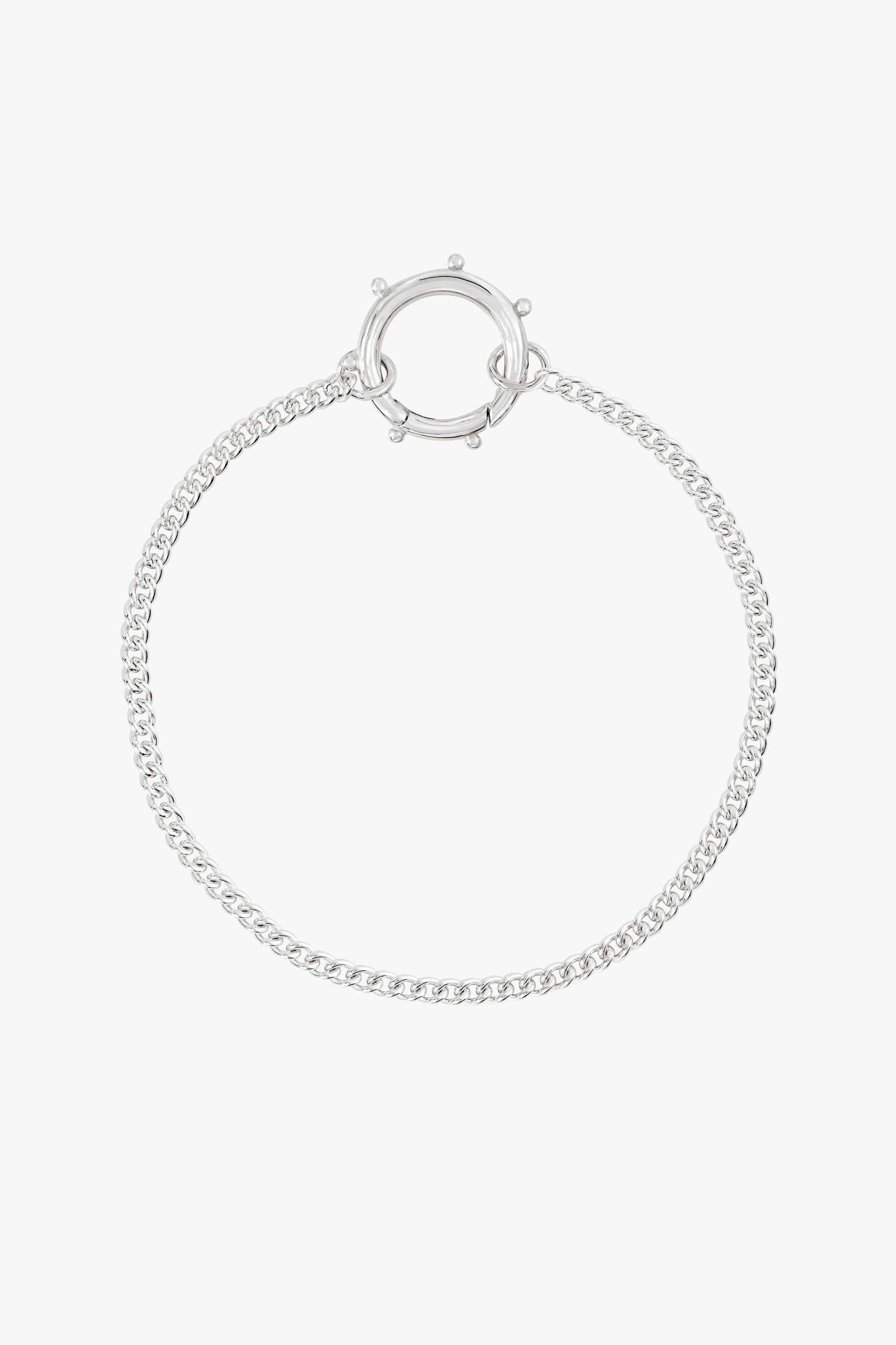 Curb clasp bracelet silver-abc