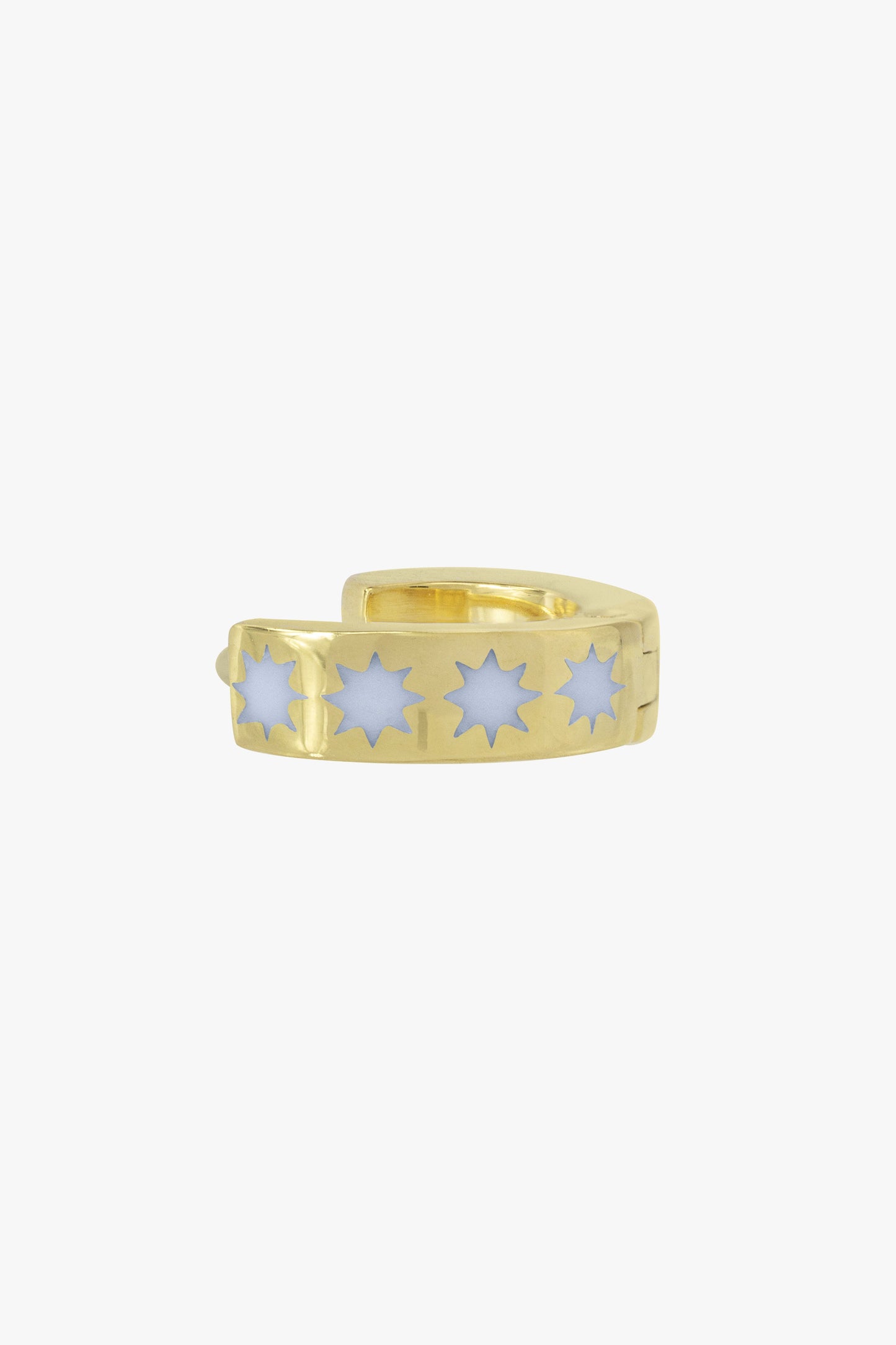 Blue sky star huggie gold plated-abc