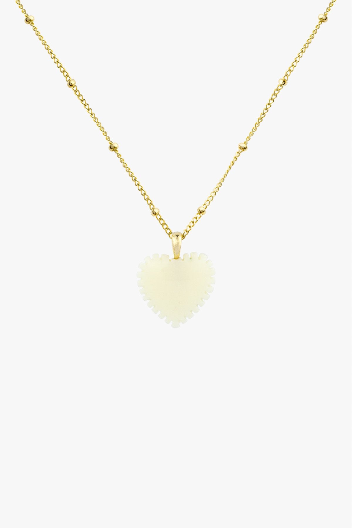 Ivory color heart pendant gold plated-abc