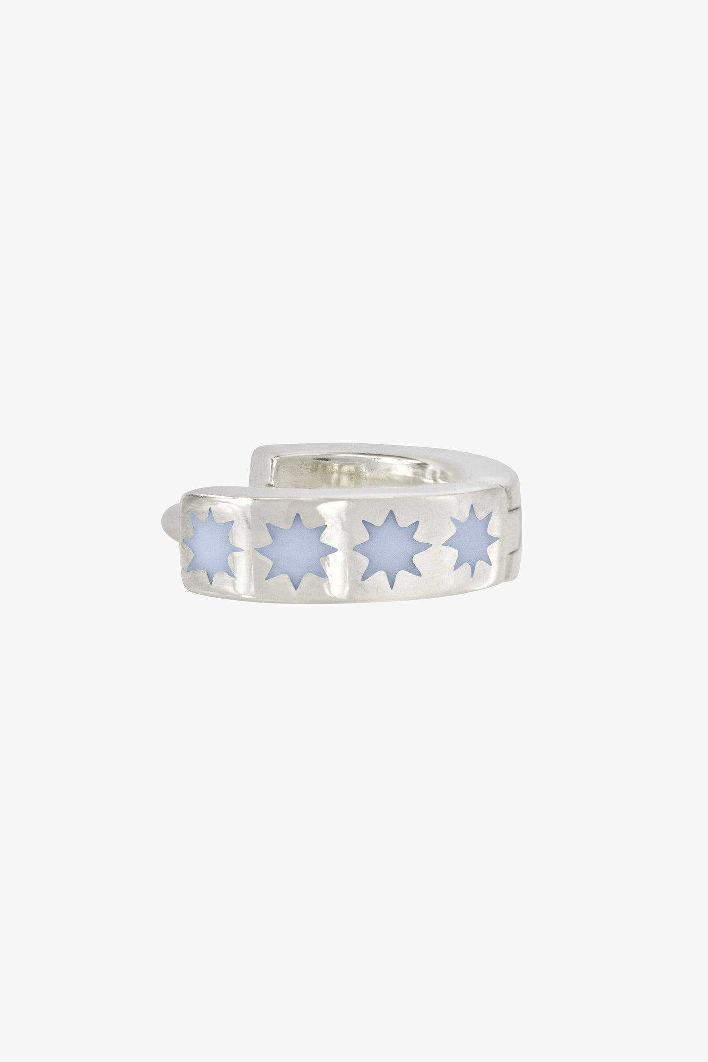 Blue sky star huggie silver-abc