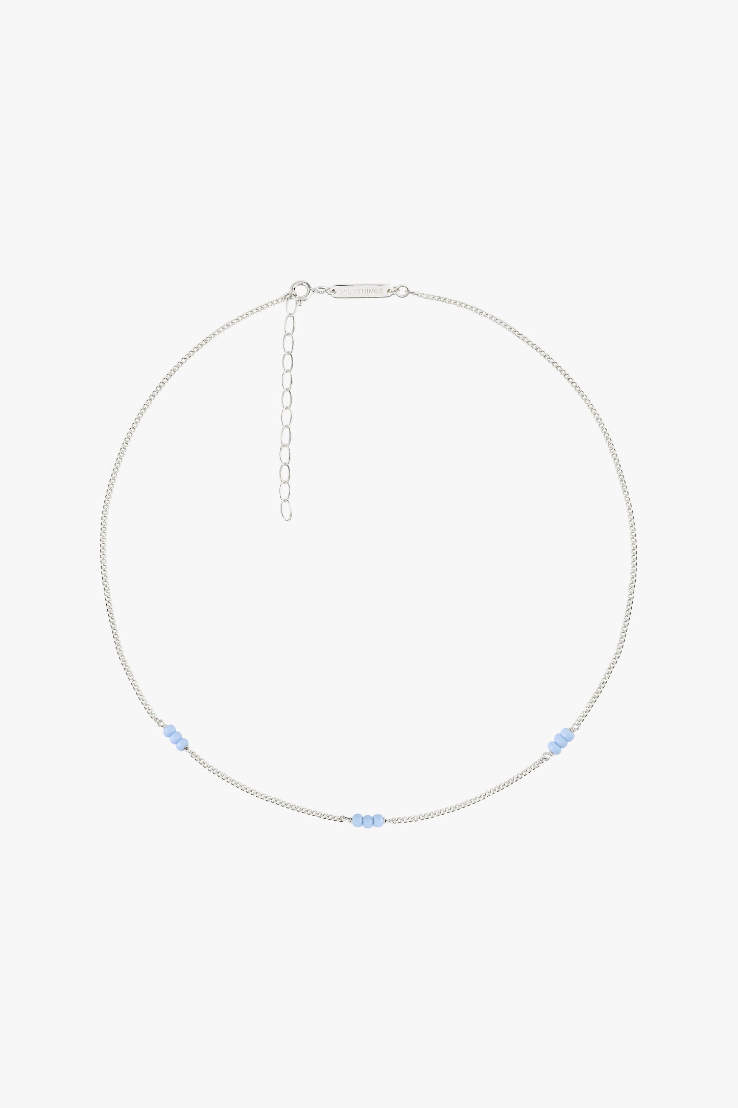 Triple blue beads necklace silver-Necklace-wildthings_collectables-Silver---abc