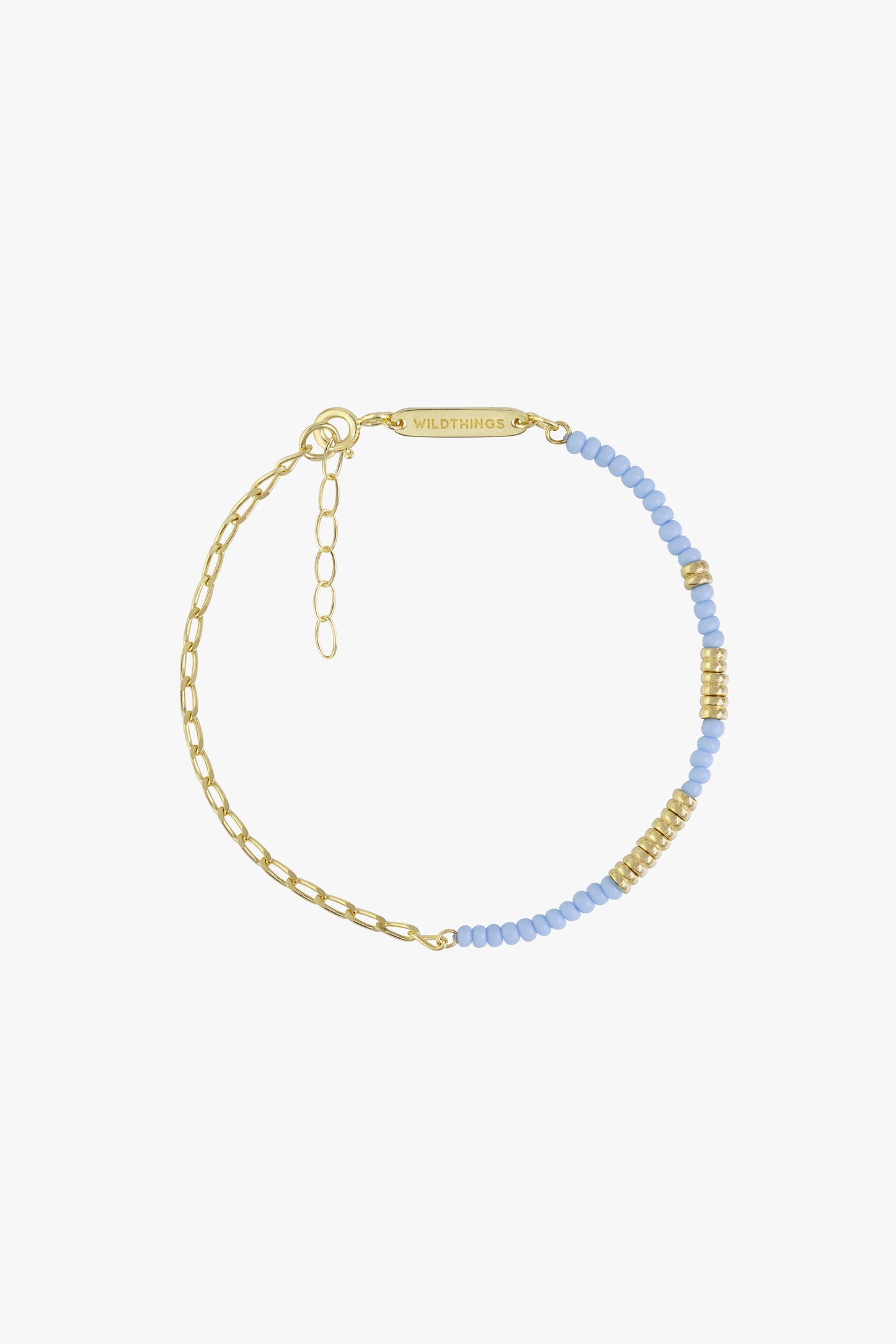 Think twice chain bracelet blue gold plated-Bracelet-wildthings_collectables-Gold plated---abc