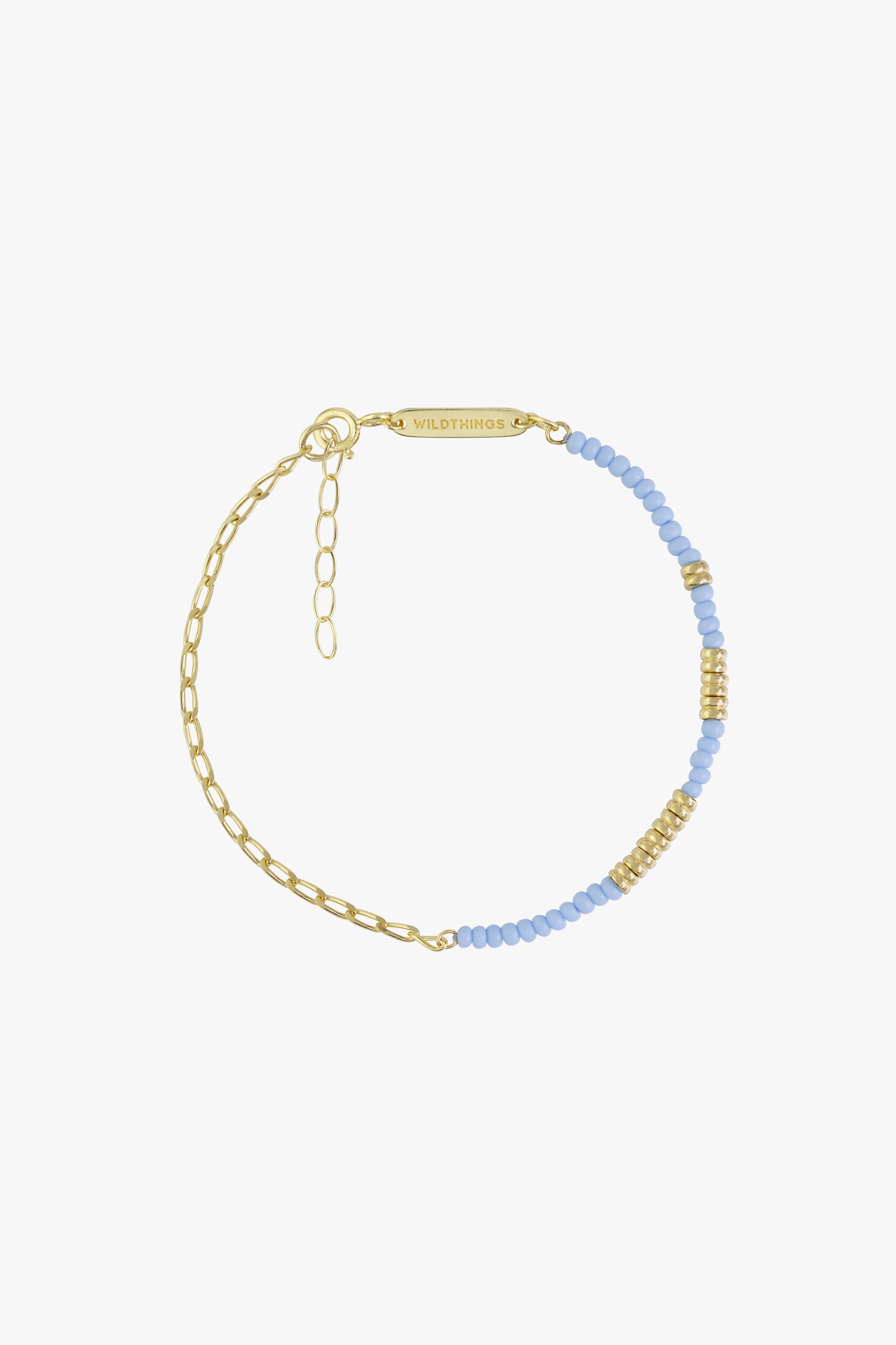 Think twice chain bracelet blue gold plated-Bracelet-wildthings_collectables-Gold plated---abc