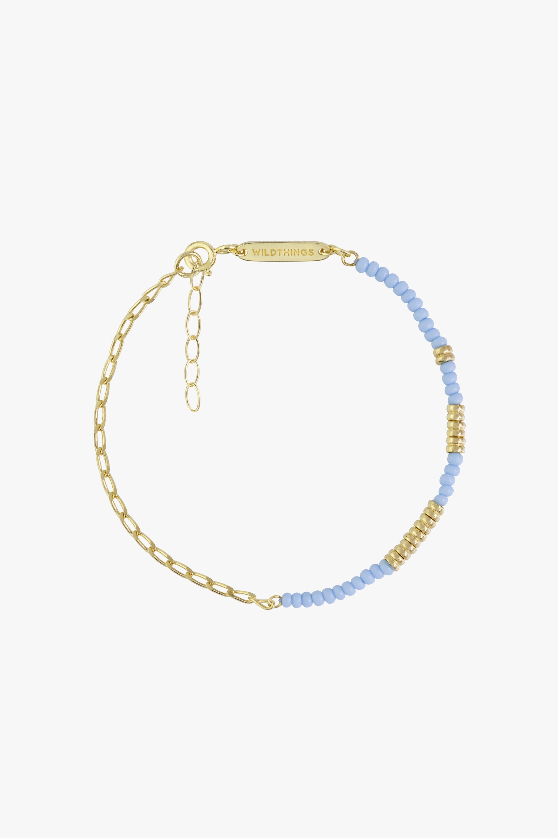 Think twice chain bracelet blue gold plated-Bracelet-wildthings_collectables-Gold plated---abc