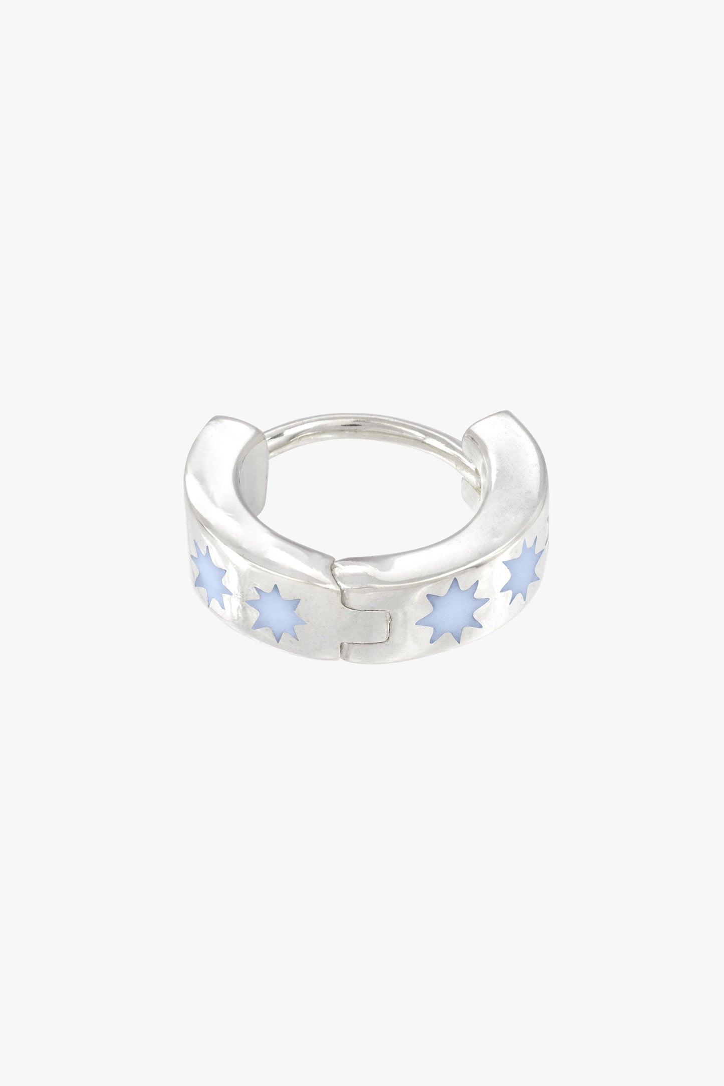 Blue sky star huggie silver-abc