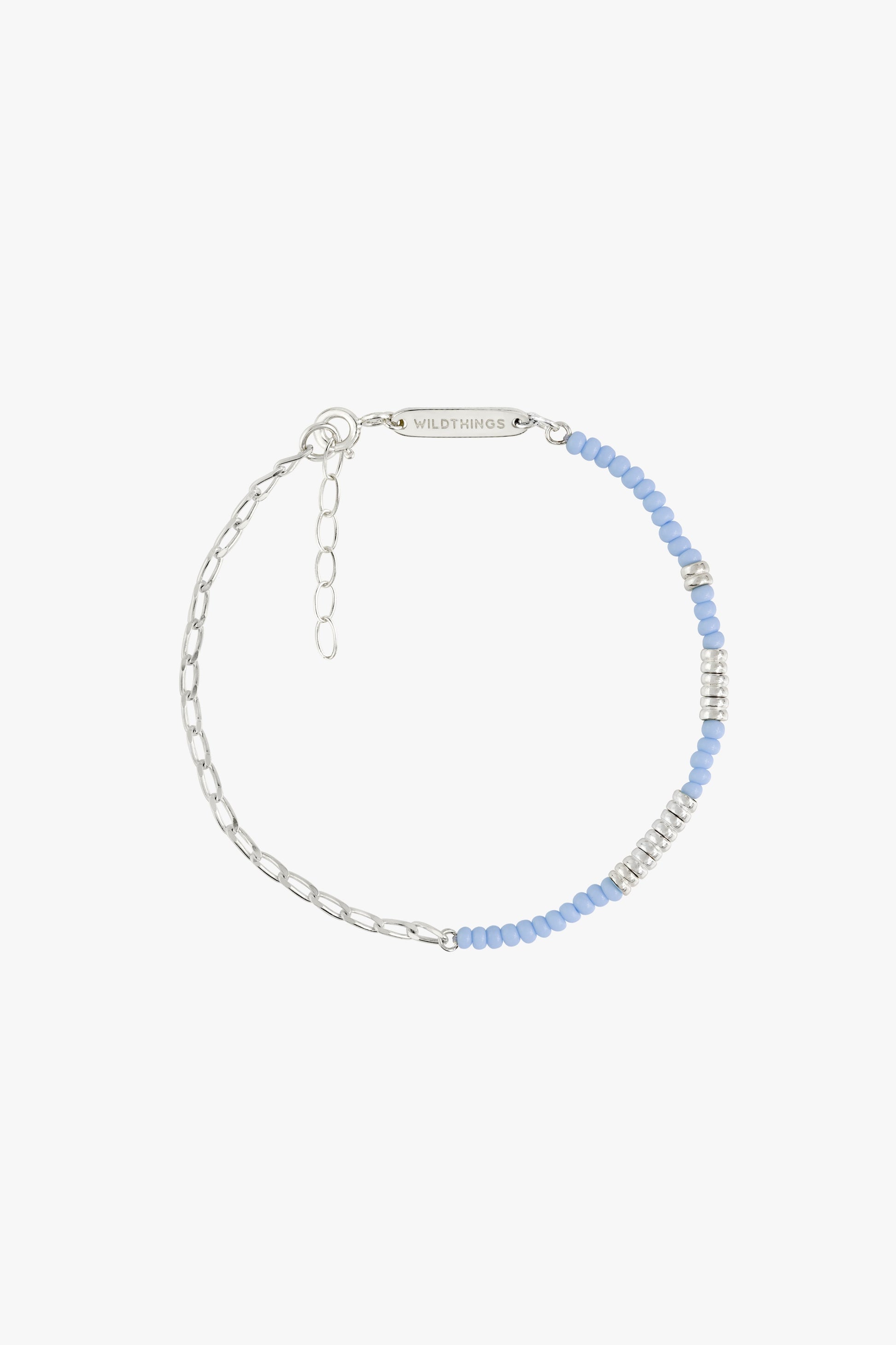 Think twice chain bracelet blue silver-Bracelet-wildthings_collectables-Silver---abc