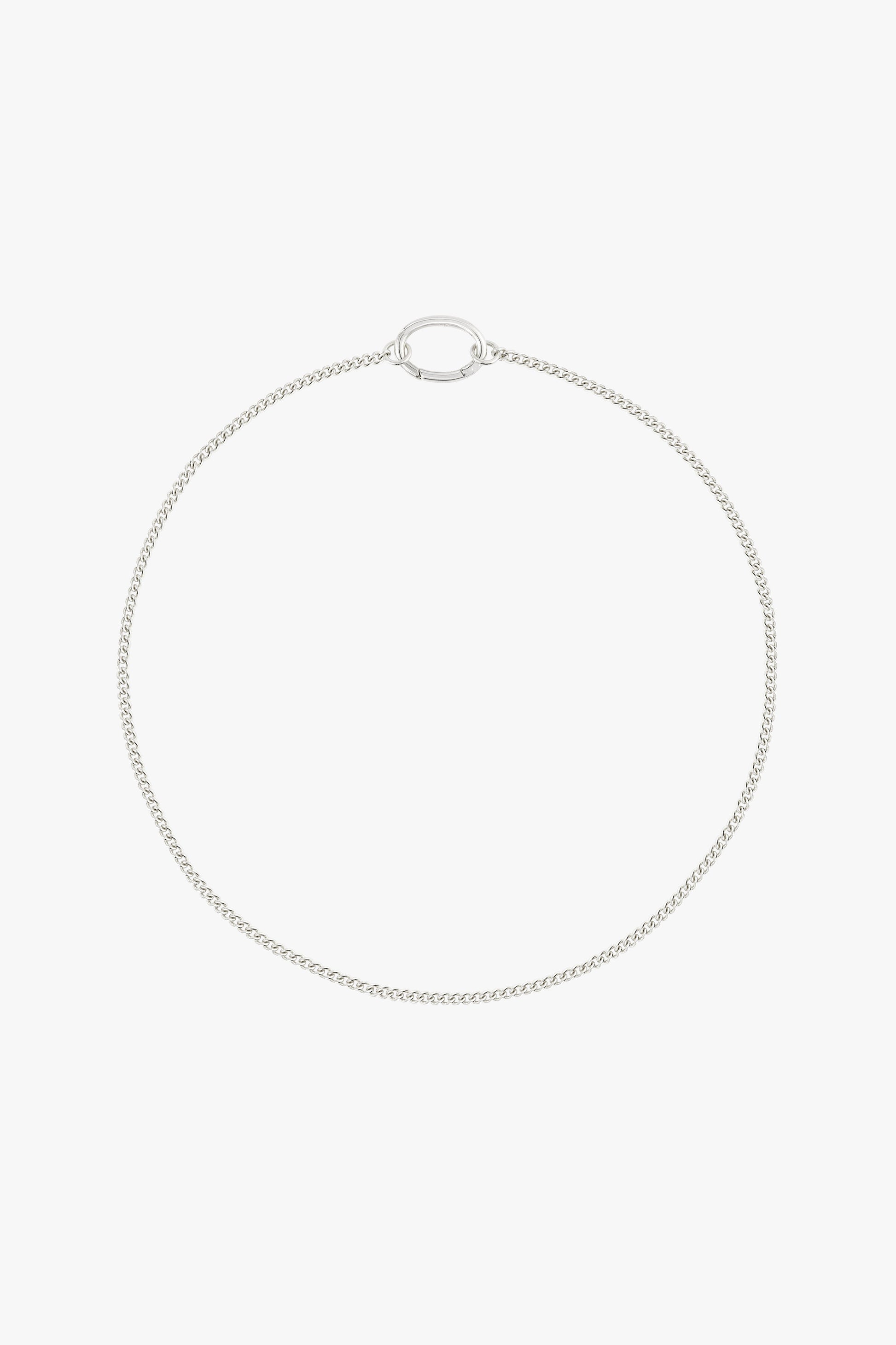 Curb clasp chain silver-abc