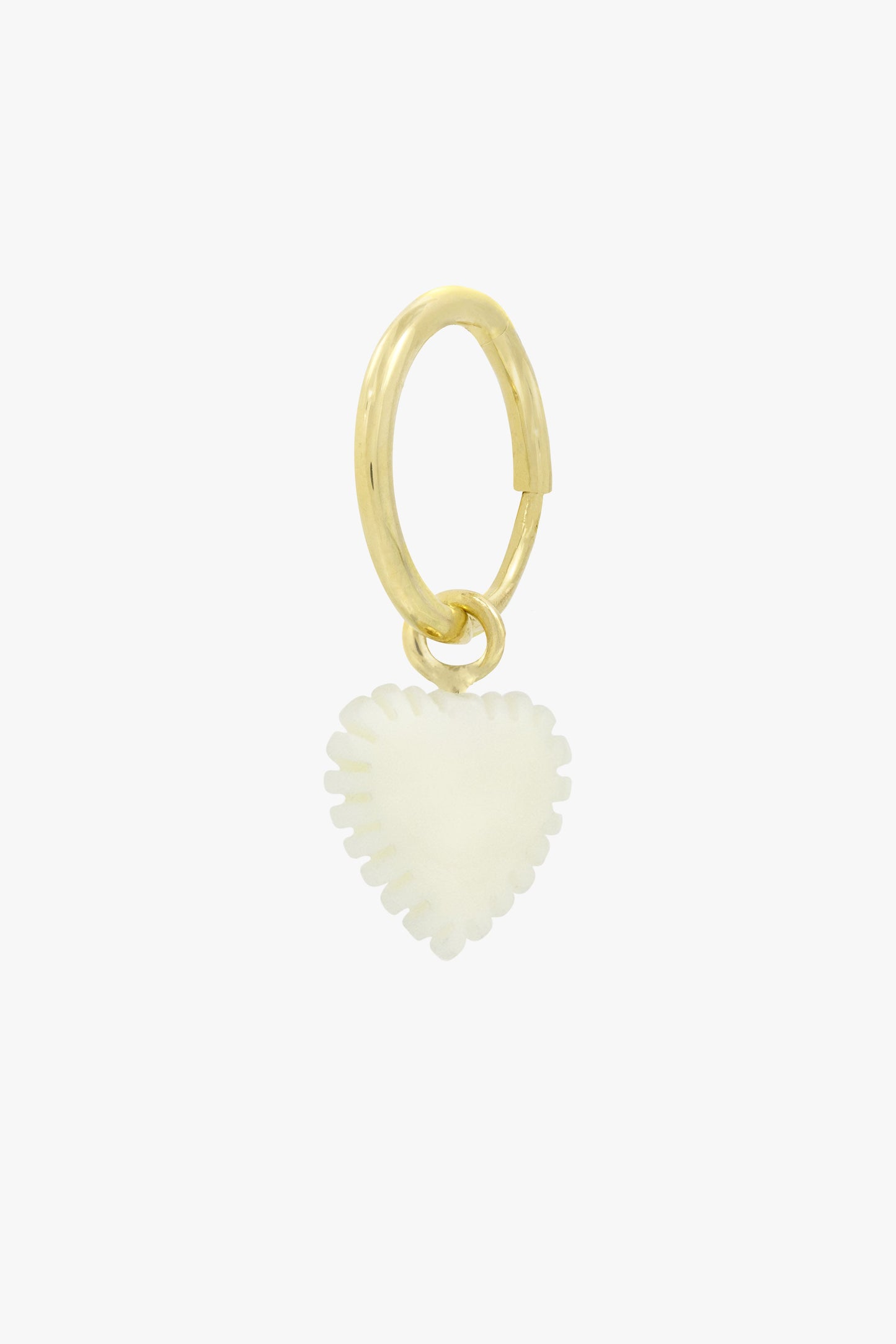 Ivory color heart earring gold plated-abc