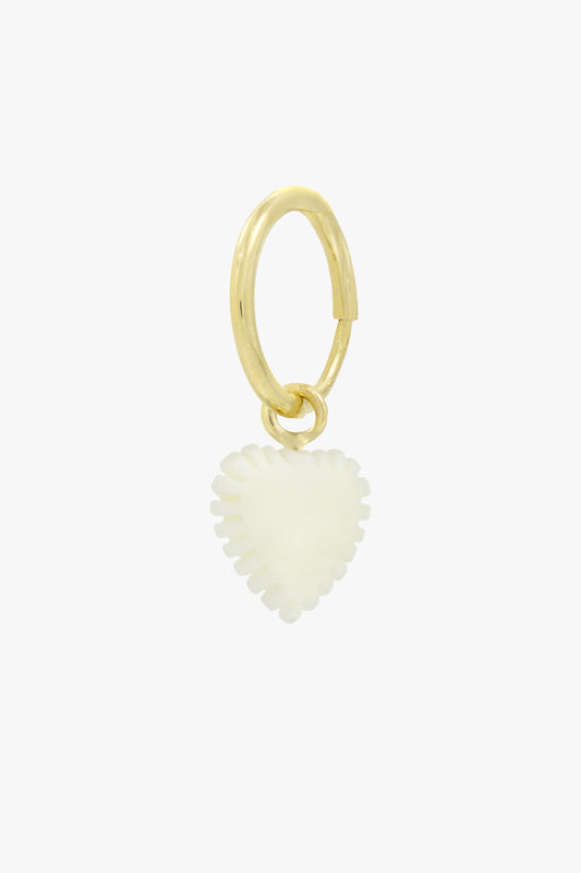 Ivory color heart earring gold plated-abc