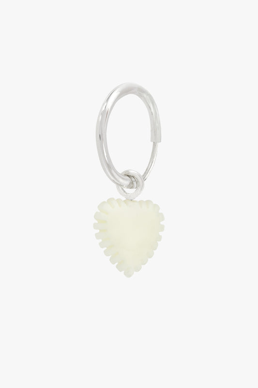 Ivory color heart earring silver-abc
