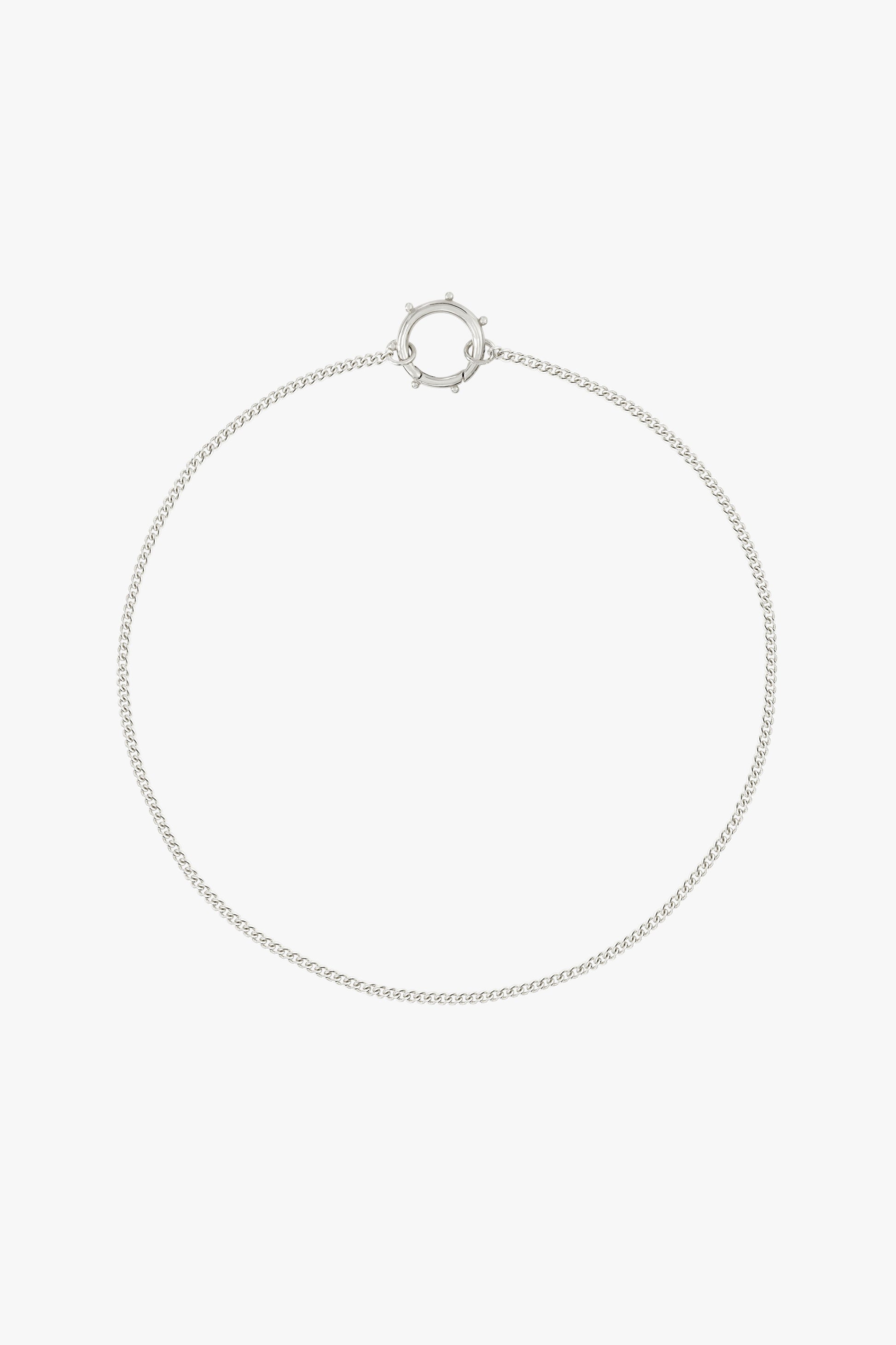 Curb clasp chain silver-abc