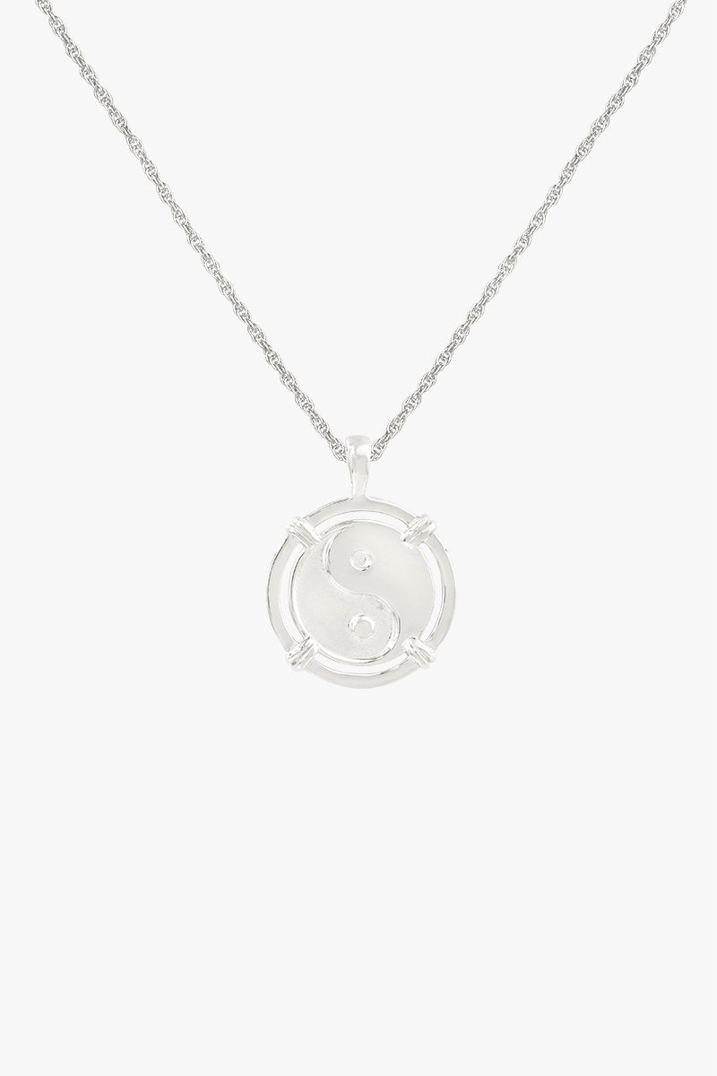Yin yang coin pendant silver-Pendant-wildthings_collectables-Pendant-Silver--abc