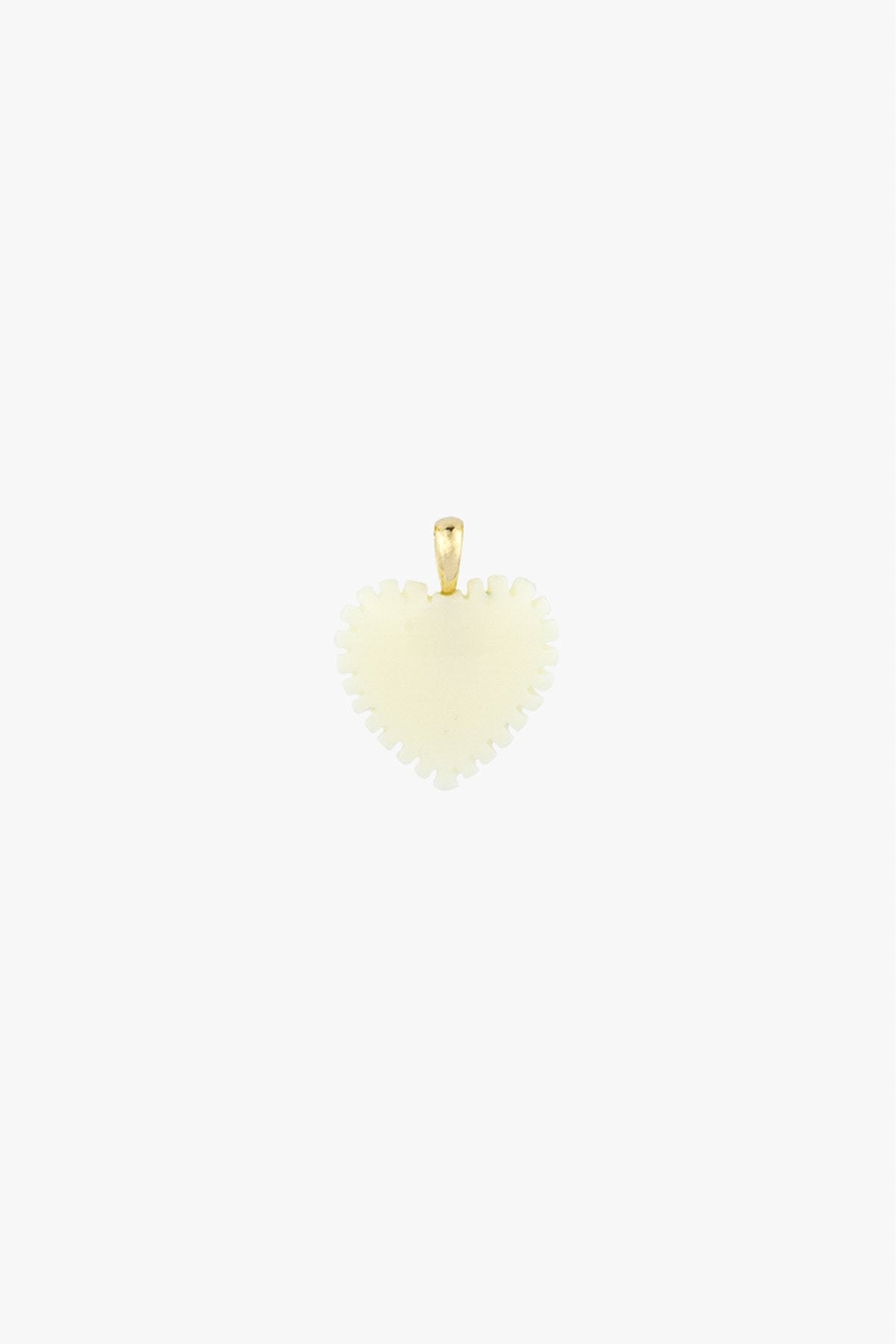 Ivory color heart pendant gold plated-abc