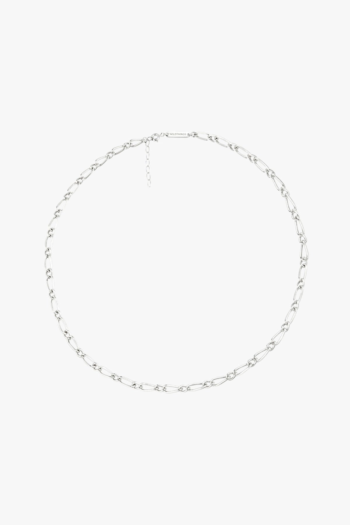 Chunky figaro necklace silver (48 cm)-abc