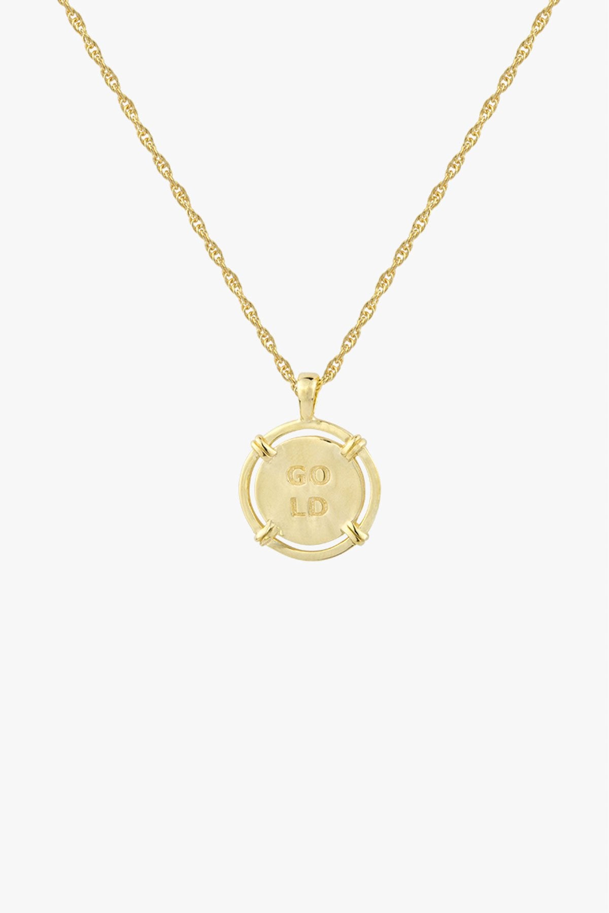 Coin pendant gold plated-abc