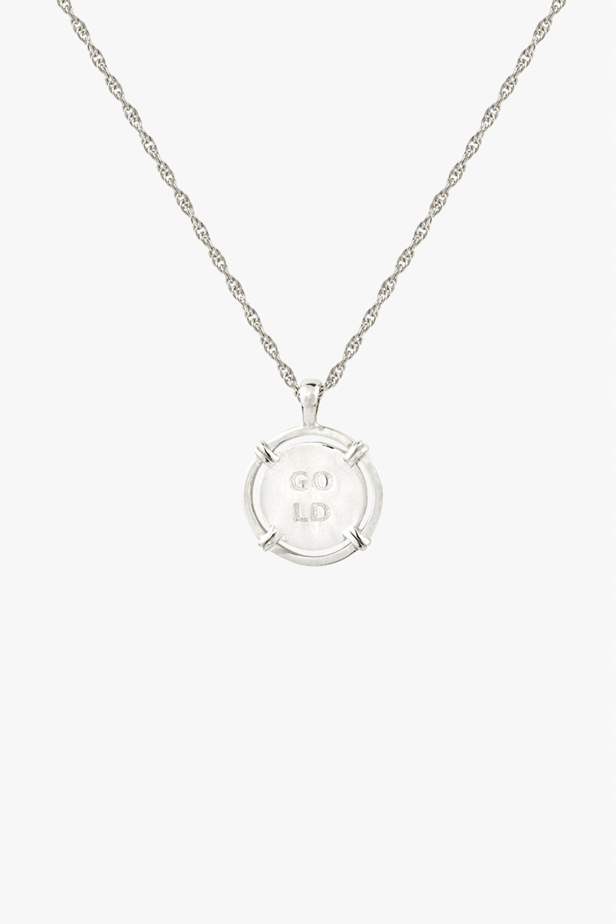 Coin pendant silver-abc