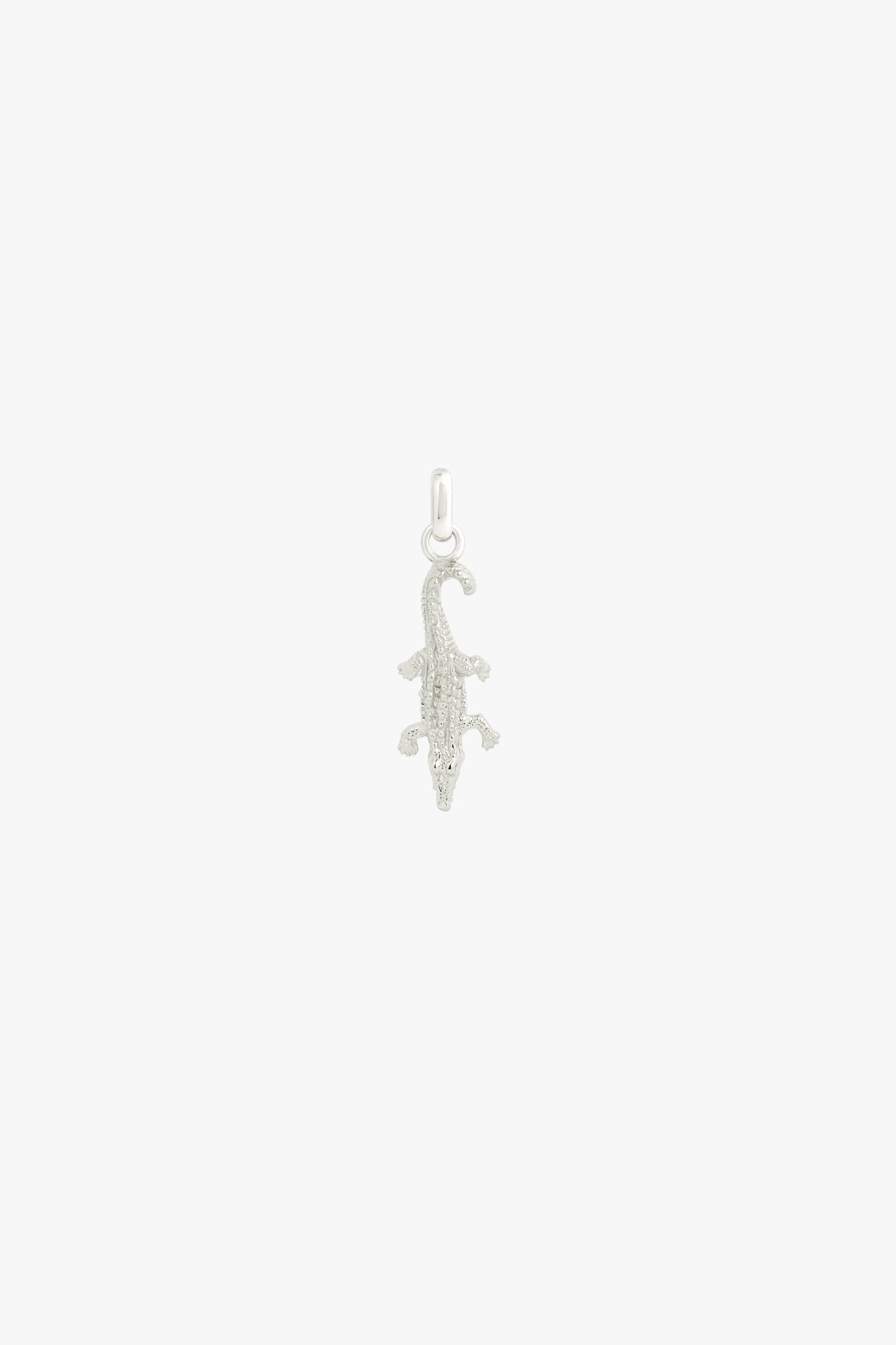 Crocodile pendant silver-abc