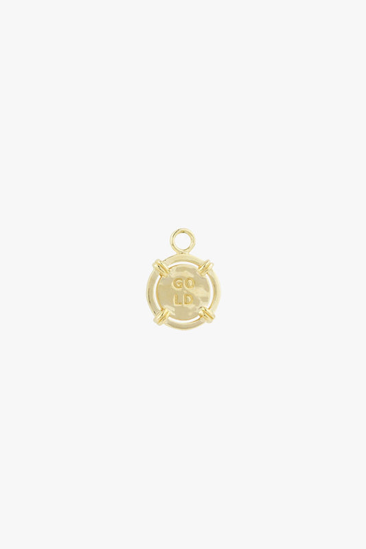 Coin charm earring gold plated-abc