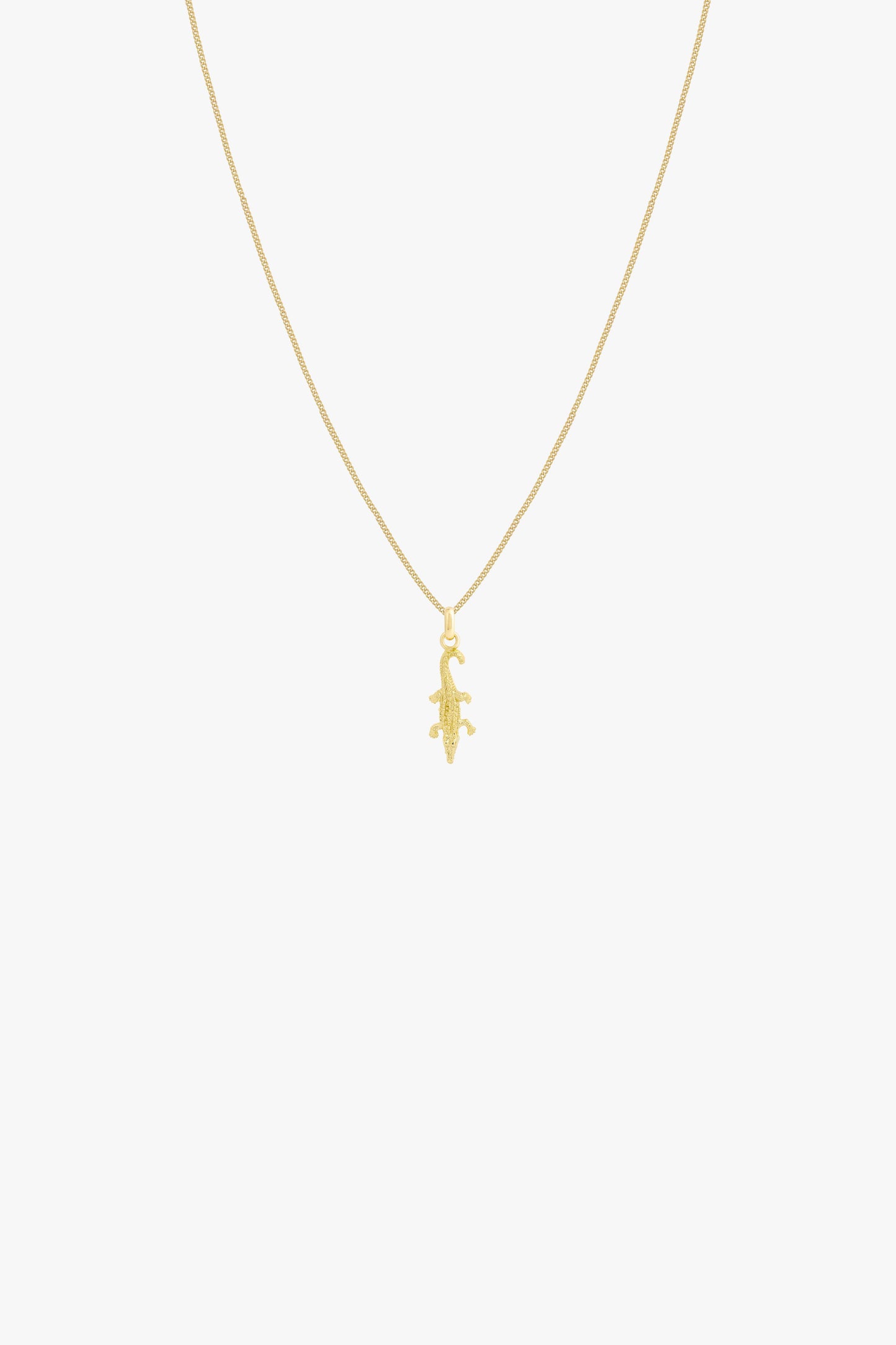 Crocodile pendant gold plated-abc