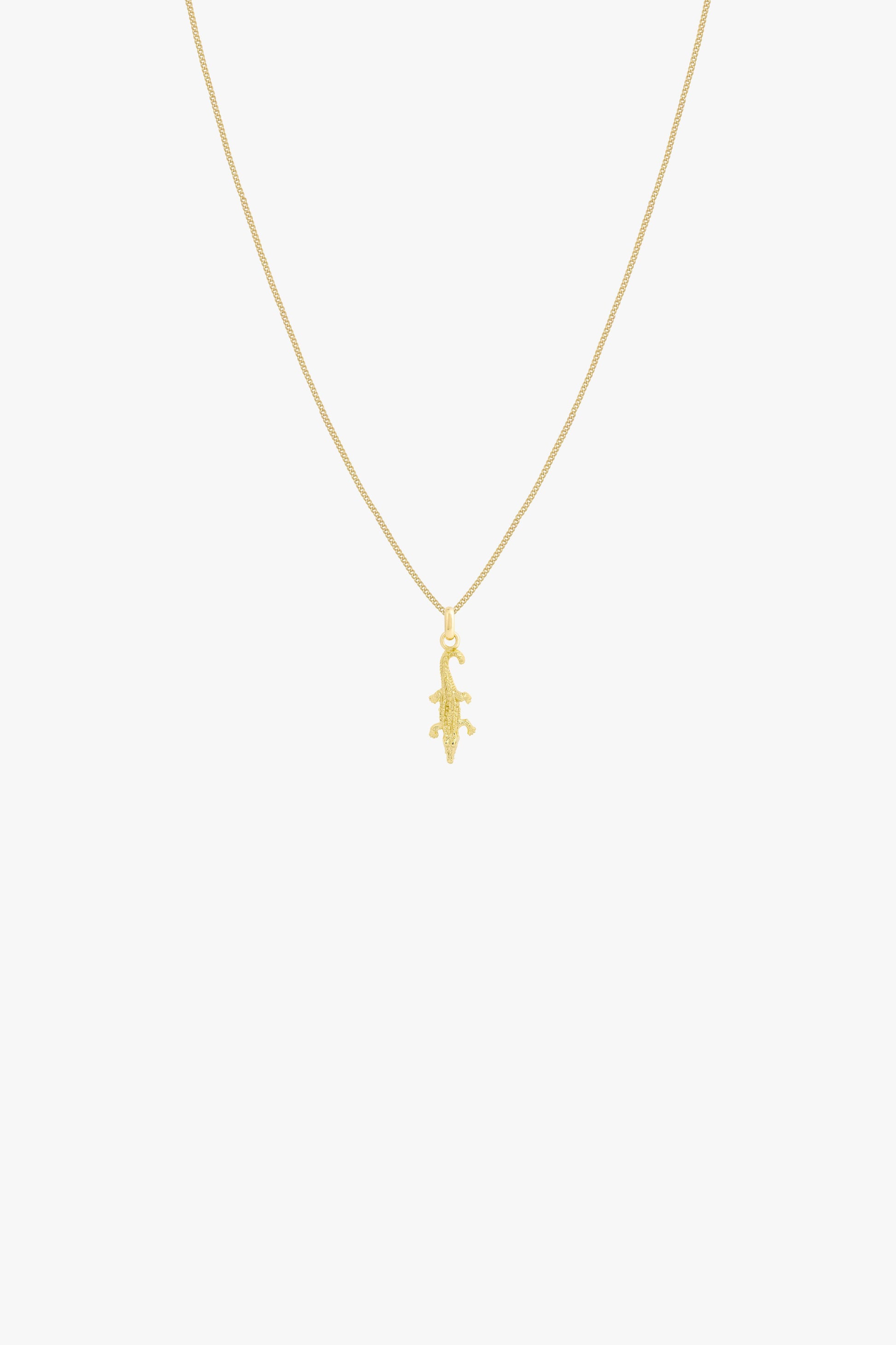 Crocodile pendant gold plated-abc