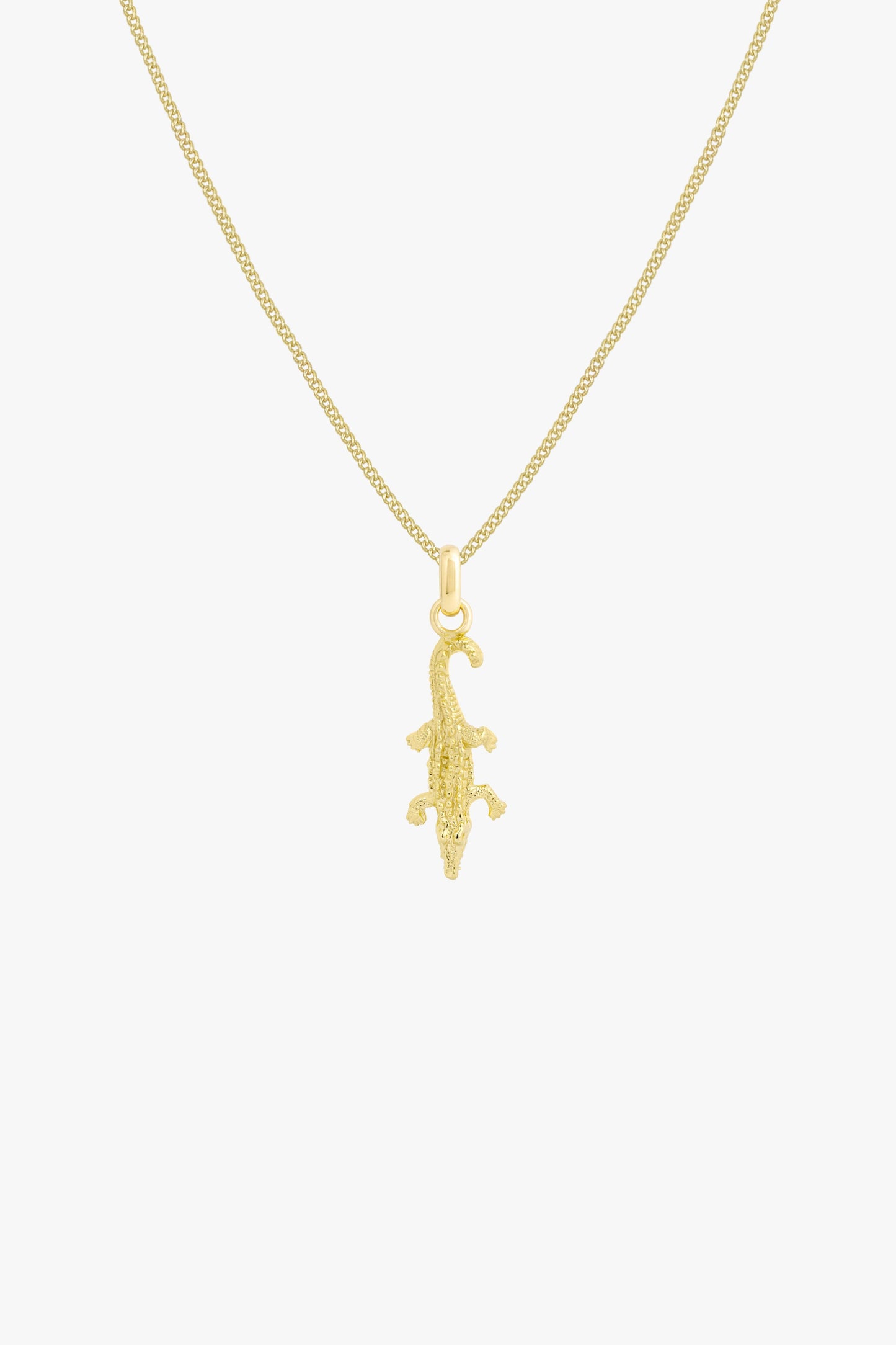 Crocodile pendant gold plated-abc