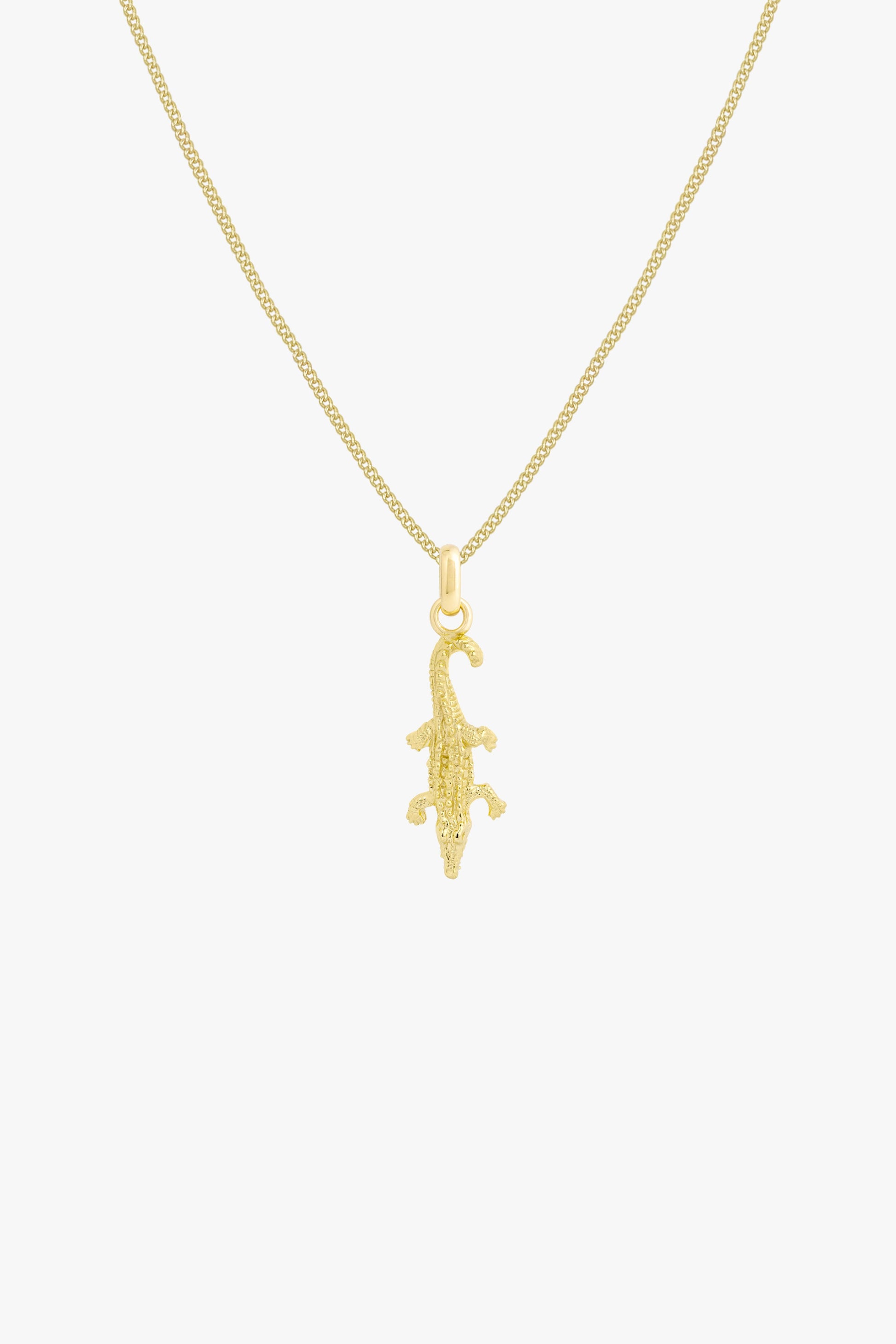 Crocodile pendant gold plated-abc