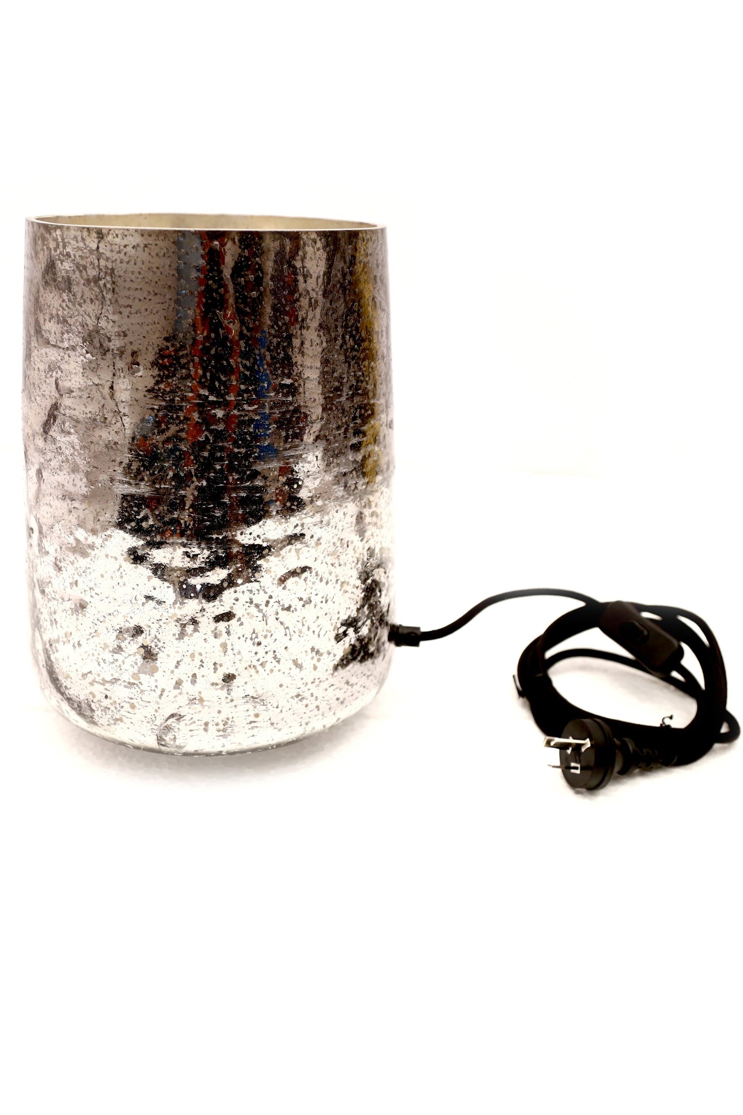 Montmartre - Pewter - Small Cylinder Art Glass Table Lamp-abc