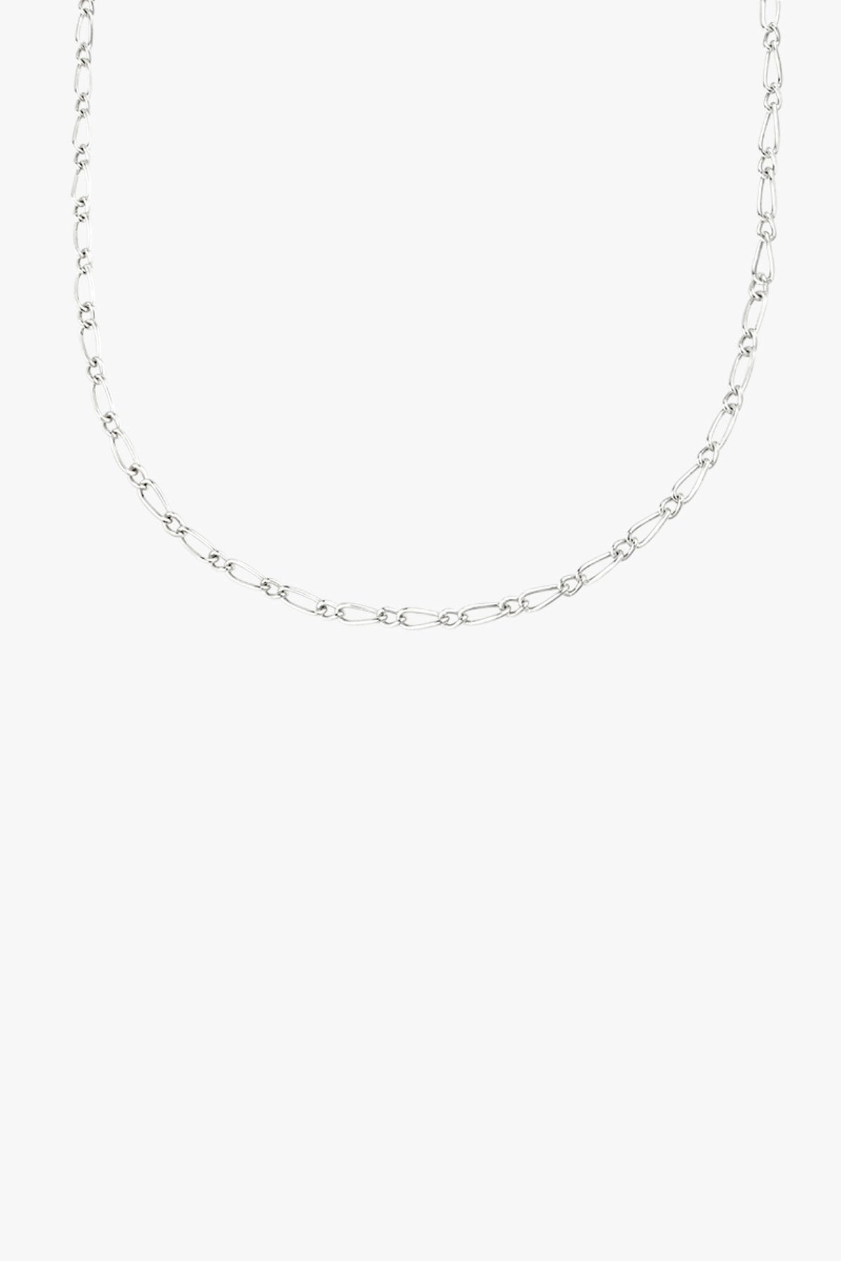 Chunky figaro necklace silver (48 cm)-abc