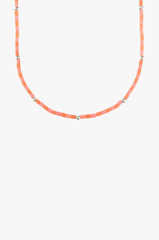 Pink sky necklace silver (37 cm)-Necklace-wildthings_collectables-Silver---abc