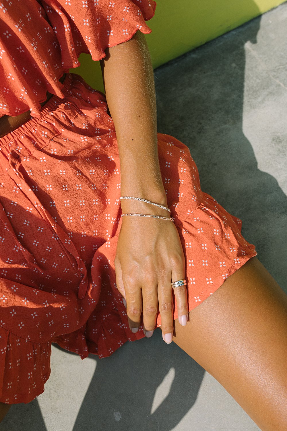 Chain bracelet silver-abc