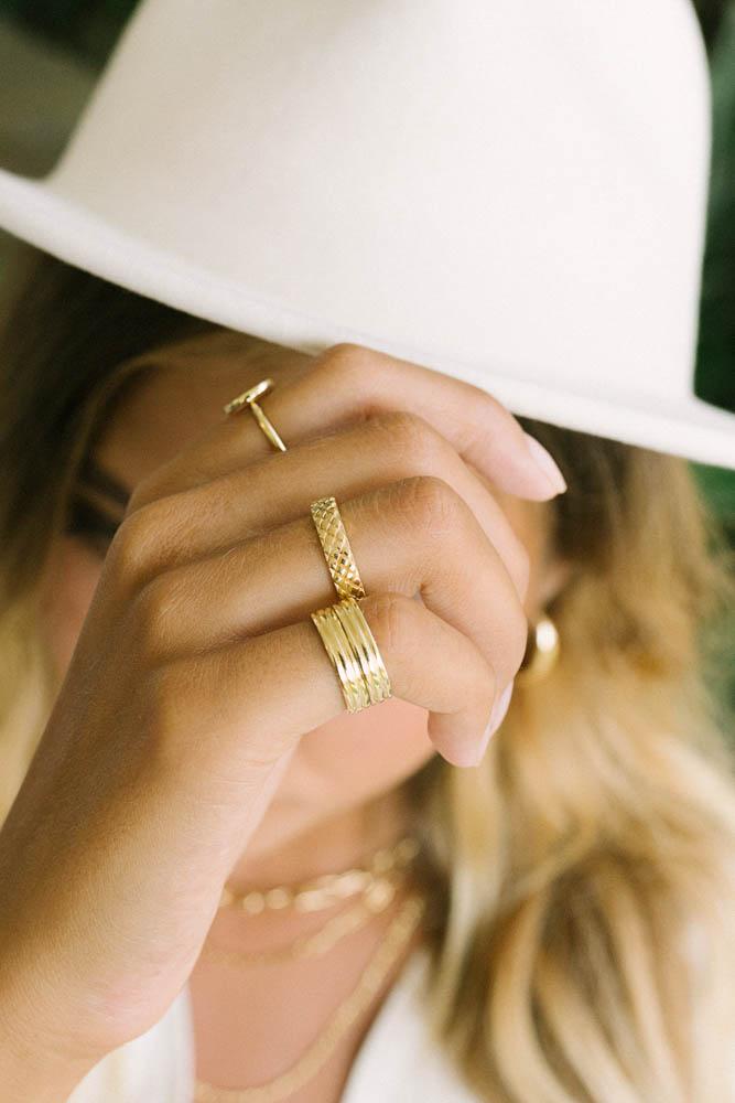 Triple pinky band 14k solid gold-Ring-Wildthings_collectables-1 (US 3.5 / 14.5mm)-Solid Gold--abc