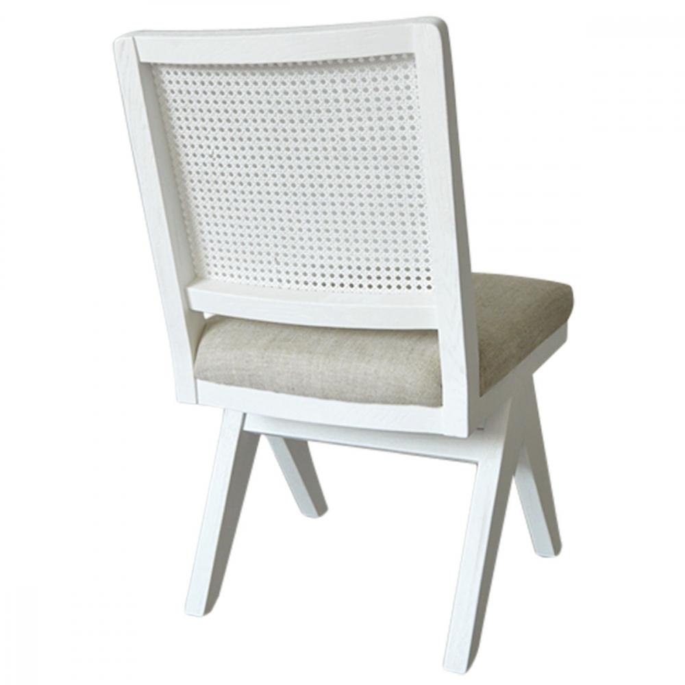 The Imperial Dining Chair - White Frame w Natural Linen-Dining-Cafe Lighting and Living-Default Title---abc