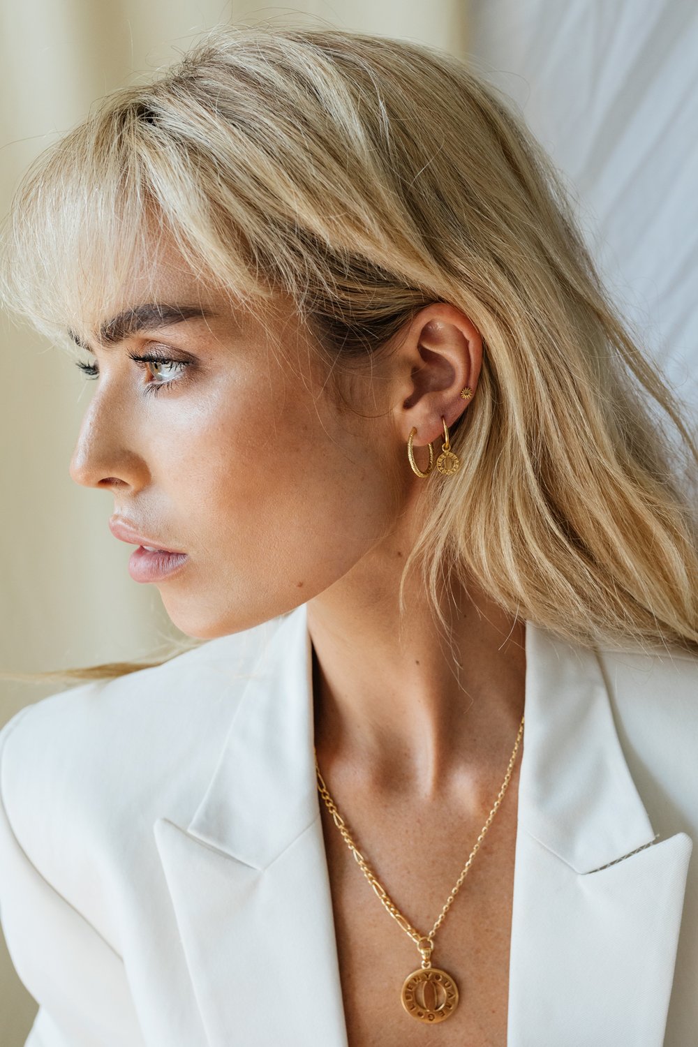 Kissed by the sun stud 14k solid gold-abc