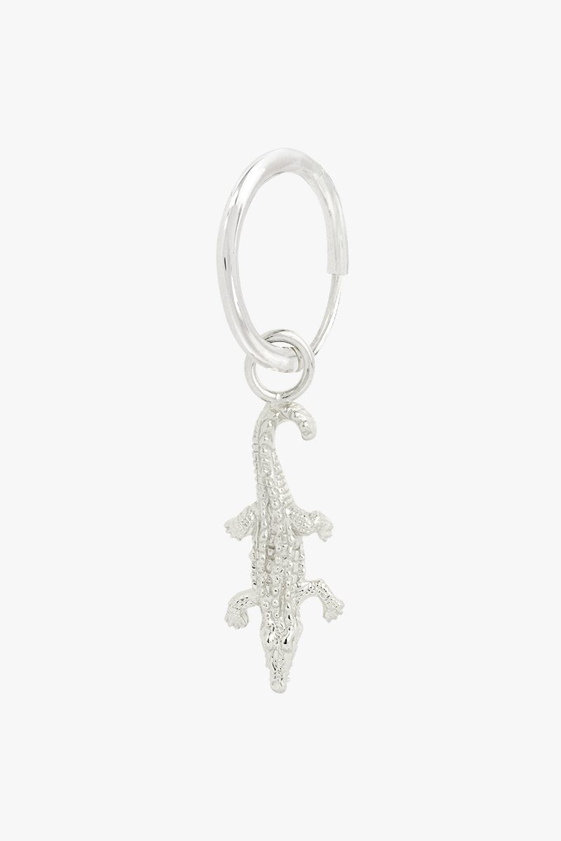 Crocodile earring silver-abc
