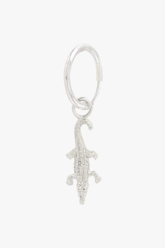 Crocodile earring silver-abc