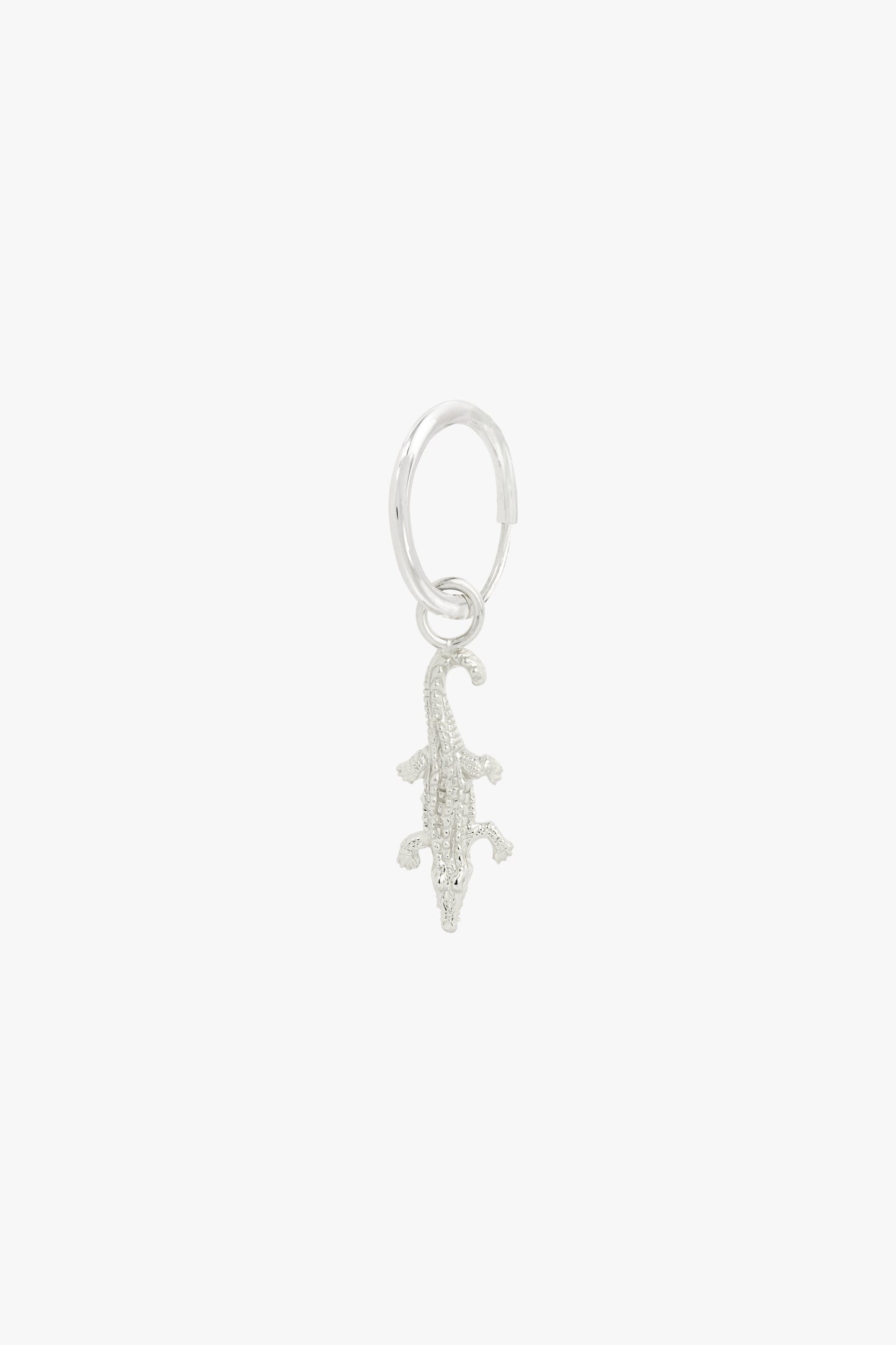 Crocodile earring silver-abc