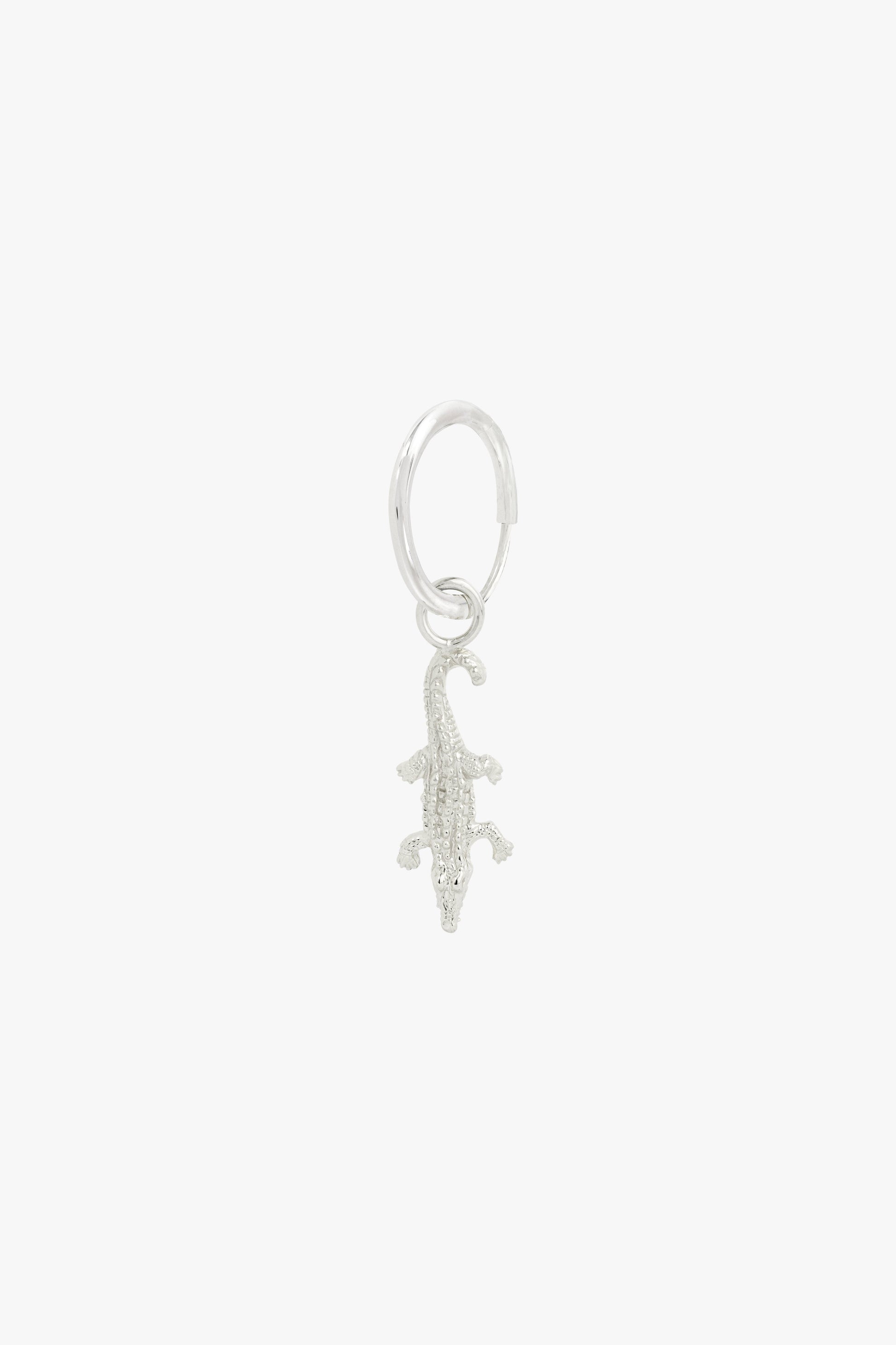 Crocodile earring silver-abc