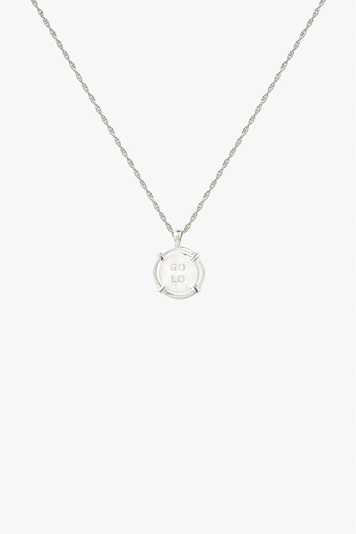 Coin pendant silver-abc