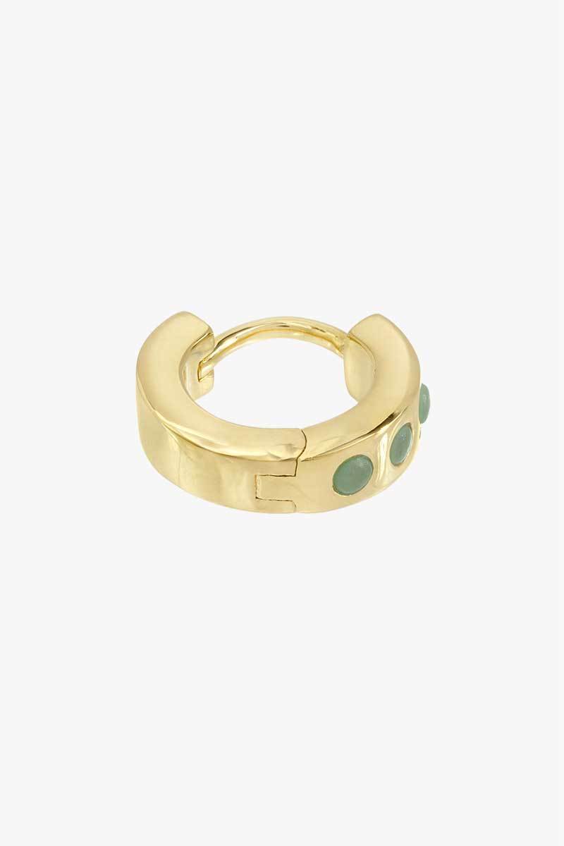 Ocean green huggie gold plated-abc