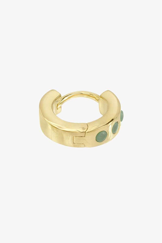 Ocean green huggie gold plated-abc