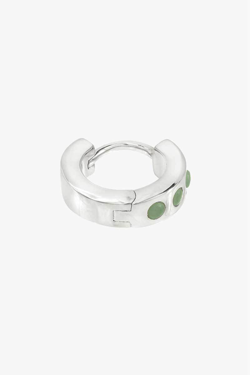 Ocean green huggie silver-abc