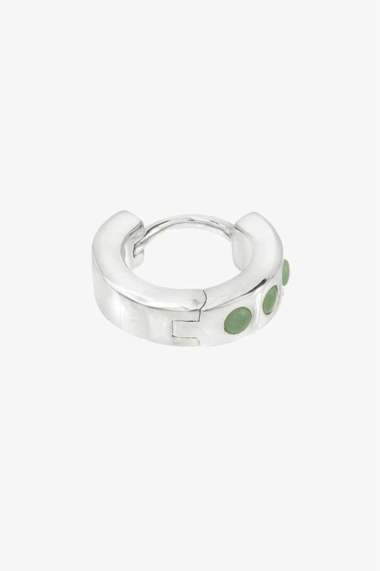 Ocean green huggie silver-abc
