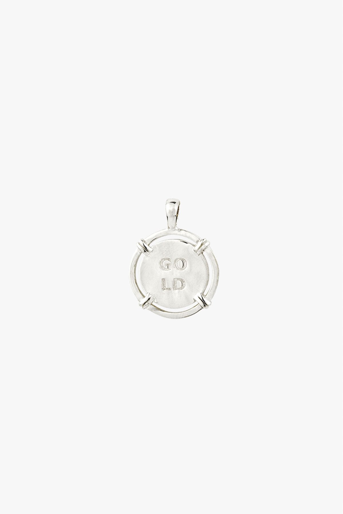 Coin pendant silver-abc