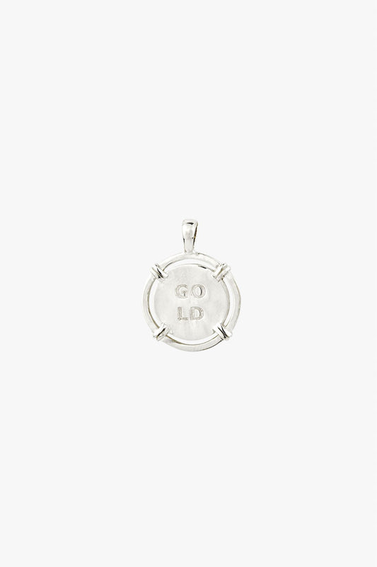 Coin pendant silver-abc