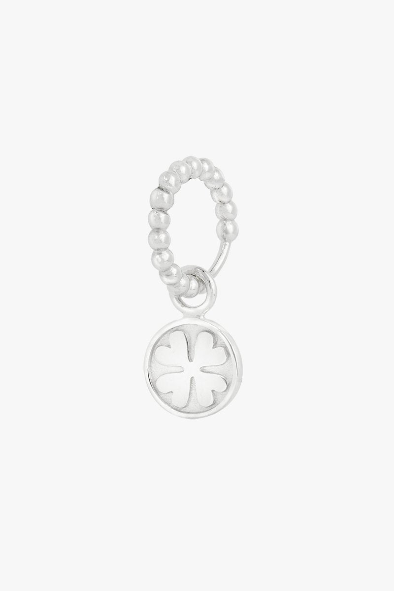 Clover club coin earring silver-abc