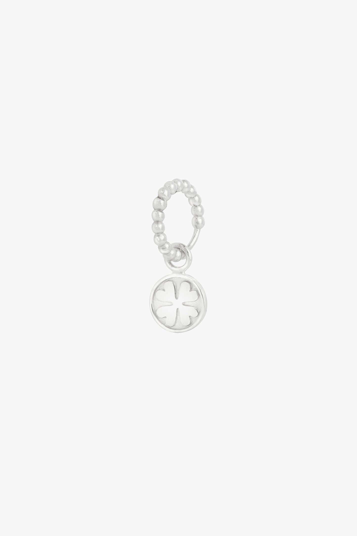Clover club coin earring silver-abc