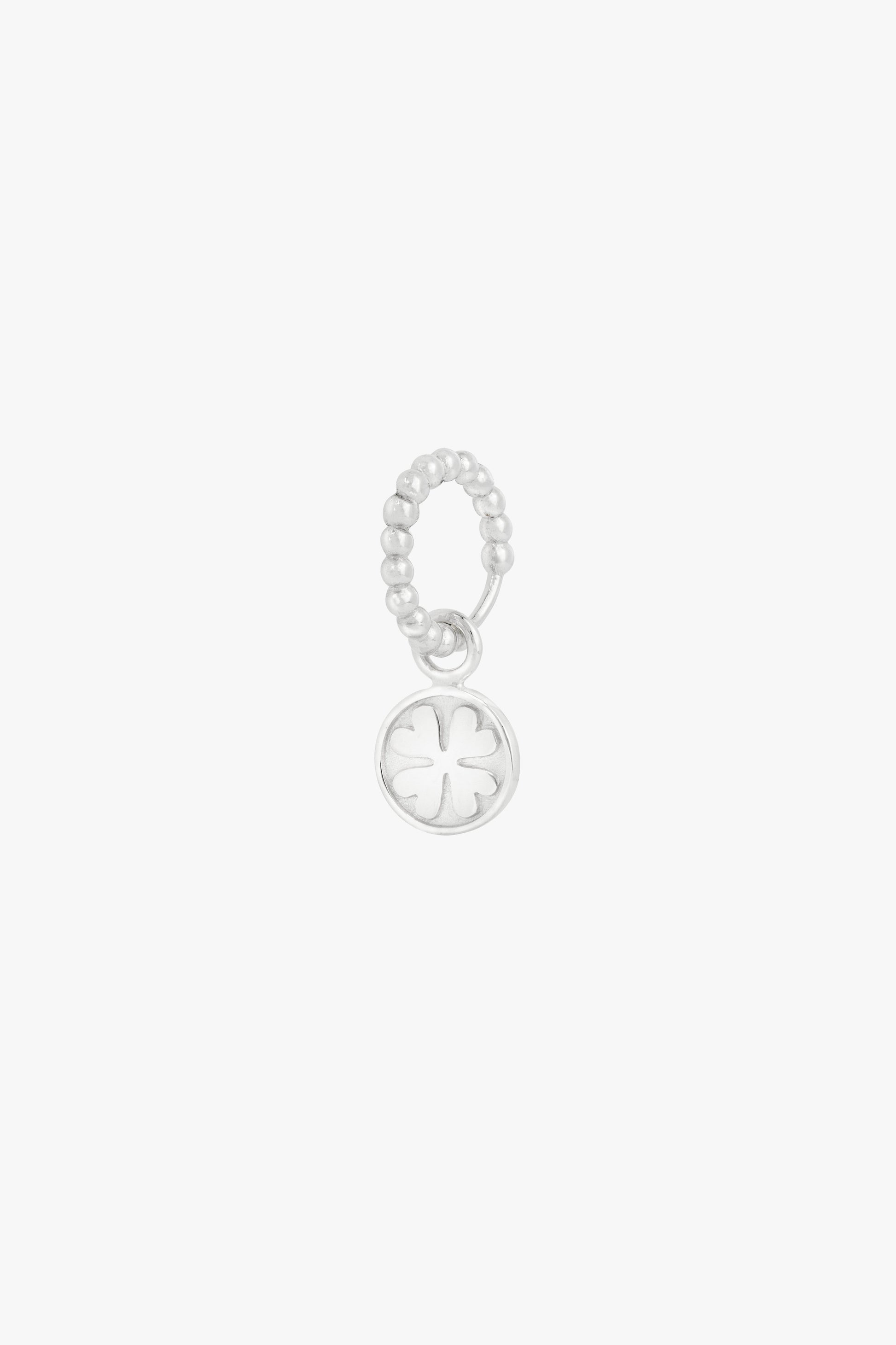 Clover club coin earring silver-abc