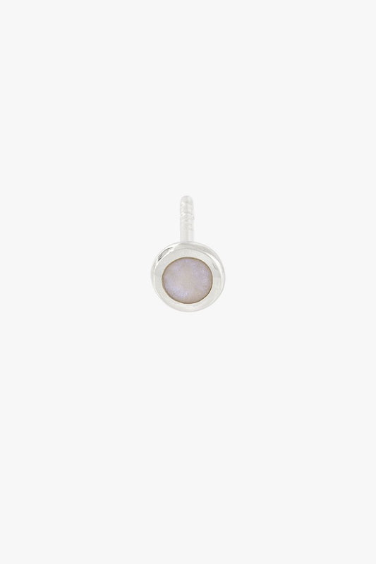Moon color stud silver-abc